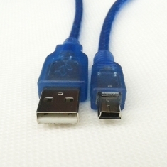 5P转USB公转换线30CM 车载数据线 蓝色