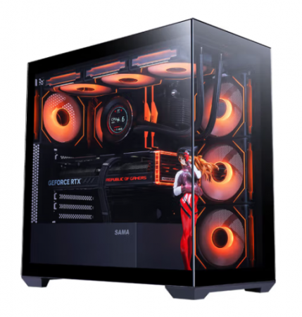 先马（SAMA）掠影 ATX海景房机箱台式机 钢化玻璃/可拆支柱/USB3.0/支持大板/360水冷/多风扇位