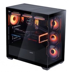 先马（SAMA）掠影 ATX海景房机箱台式机 钢化玻璃/可拆支柱/USB3.0/支持大板/360水冷/多风扇位
